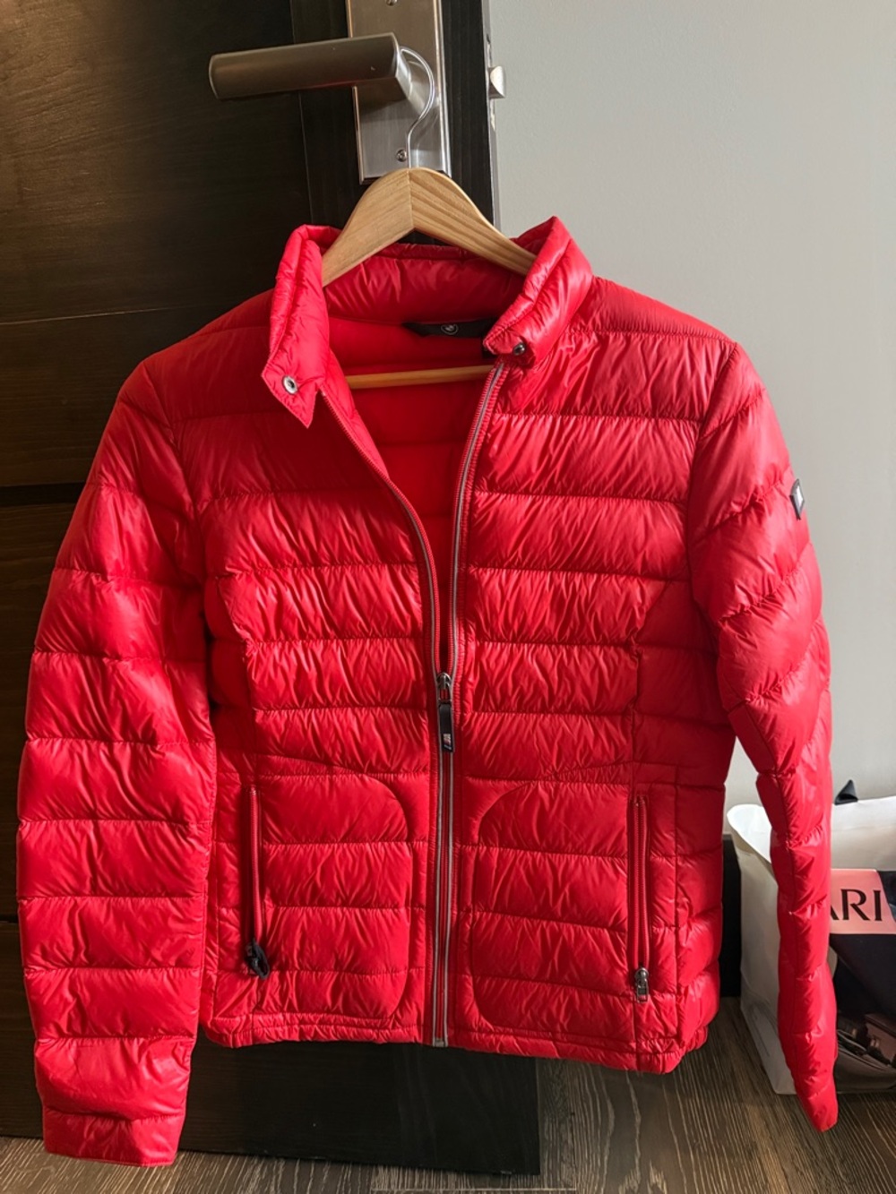 BMW Red Quilted Puffer Jacket